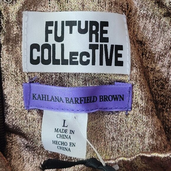 Kahlana Barfield Brown Future Collective X Target L Copper Longsleeve Blouse 820 - Picture 6 of 11